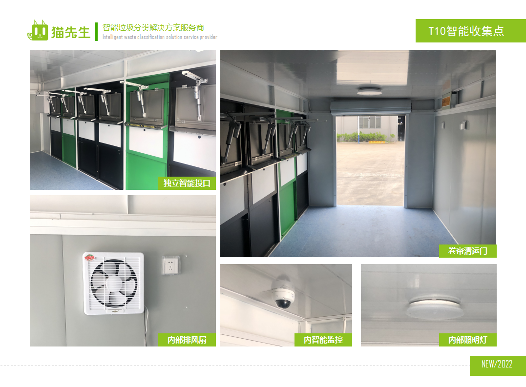 貓先生智能垃圾分類房，定時定點垃圾收集站 ，垃圾房內(nèi)部配置
