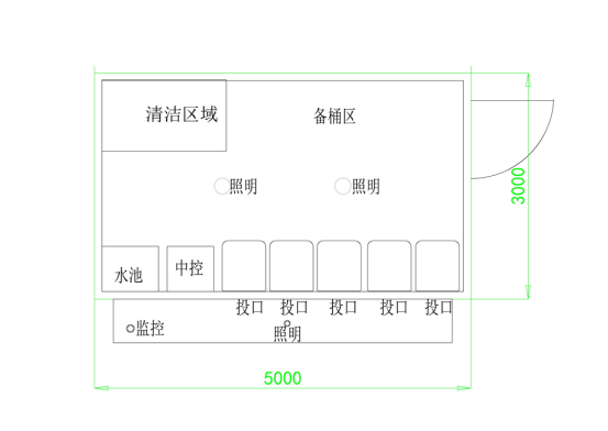 垃圾房尺寸圖，智能垃圾房，垃圾分類收集點，回收站生產(chǎn)廠家，垃圾分類定時定點收集點